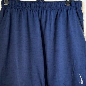 NIKE Navy Blue Shorts, Size Large with Gray Swoosh